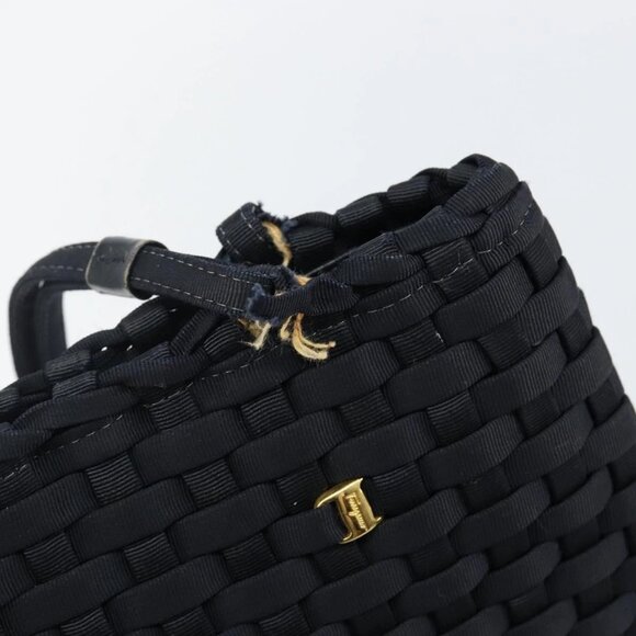 Salvatore Ferragamo Vala Shoulder Bag Nylon Black Gold Auth bs29122 - Picture 9 of 15